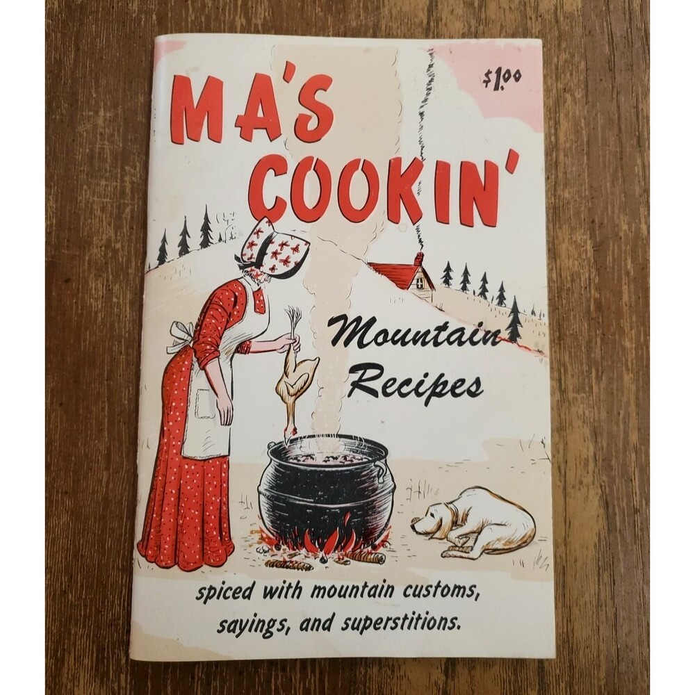 Ma's Cookin' Mountain Recipes Vintage 1966 Cookbook Sis & Jake Paperback Retro